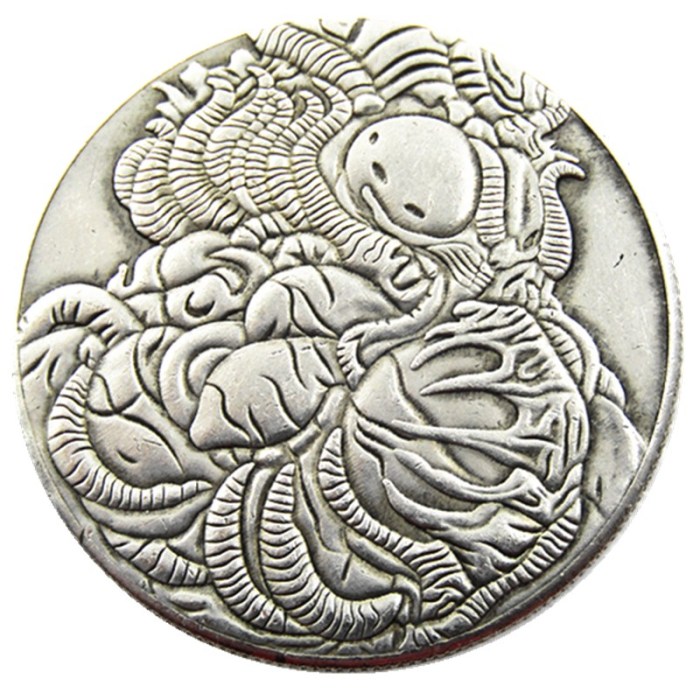HB136 HOBO US Morgan Silver Plated Dollar skull zombie skeleton Copy Coin