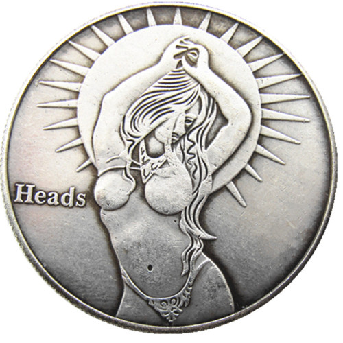HB(174)HOBO US Morgan Silver Plated Dollar skull zombie skeleton Copy Coin