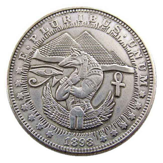 HB(199)HOBO US Morgan Silver Plated Dollar skull zombie skeleton Copy Coin