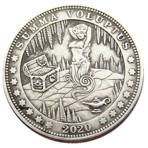 #160 HOBO US Morgan Silver/Gold Plated Dollar skull zombie skeleton Copy Coin