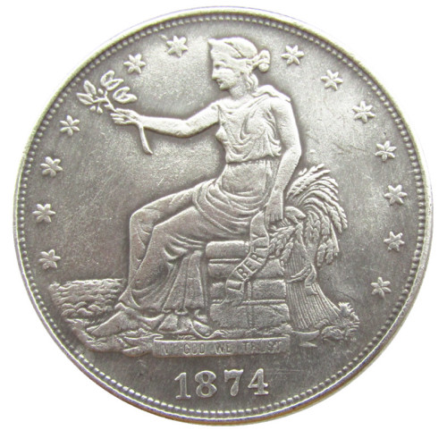 90% Silver US 1874S Trade Dollar Silver Copy Coin