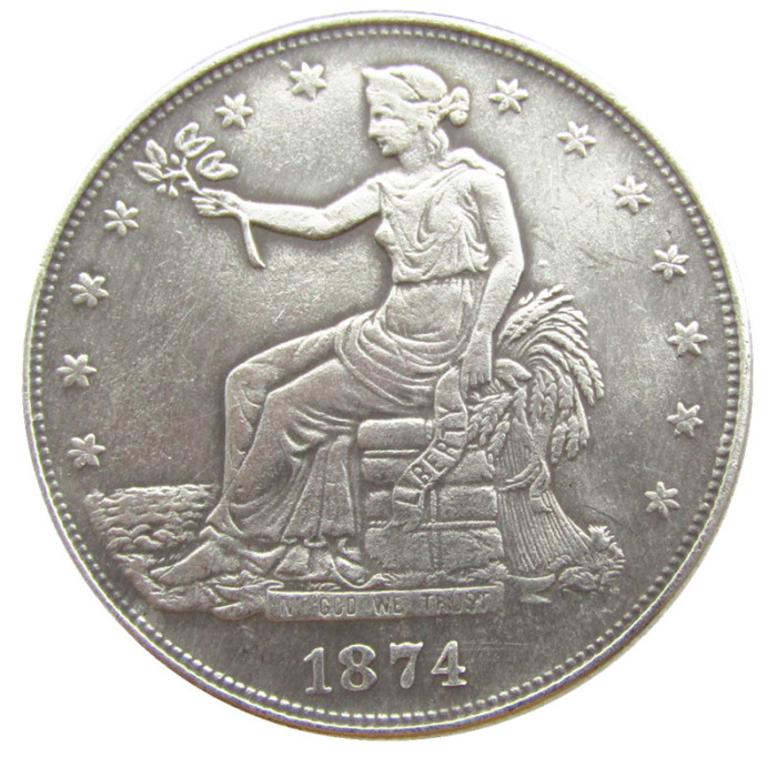 90% Silver US 1874S Trade Dollar Silver Copy Coin