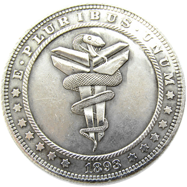 #151 HOBO US Morgan Silver Plated Dollar skull zombie skeleton Copy Coin