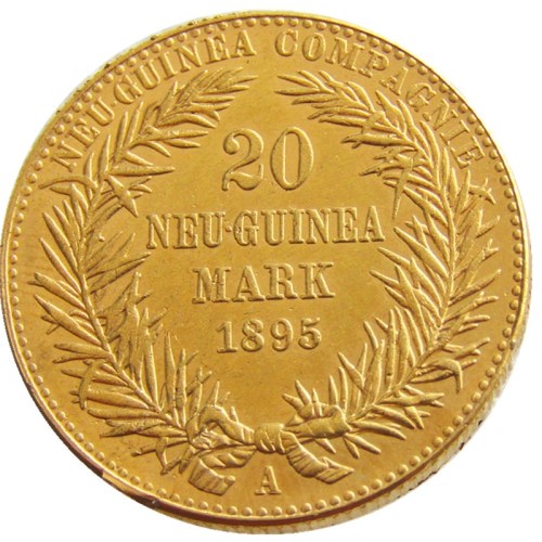 Germany New Guinea 20 mark 1895 A Bird of Paradise Gold Plated Copy Coin