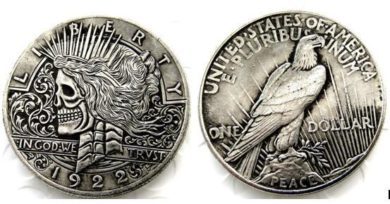 HOBO US Morgan Silver Plated Dollar skull zombie skeleton Copy Coin Type41