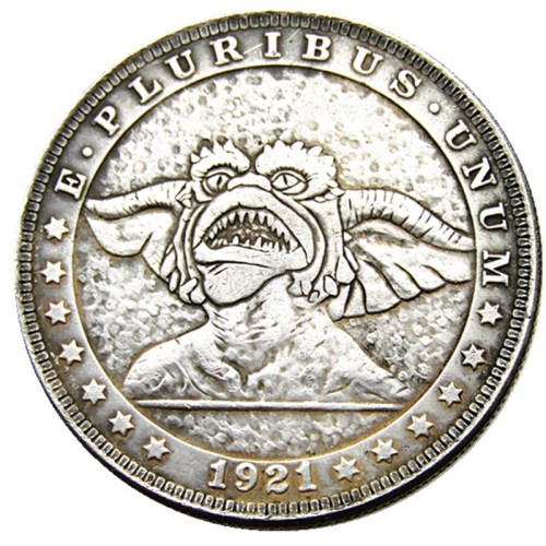 HB65 HOBO US Morgan Silver Plated Dollar skull zombie skeleton Copy Coin