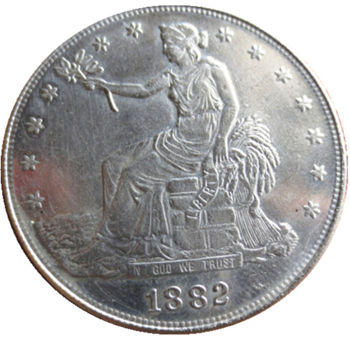 90% Silver US 1882 Trade Dollar Silver Copy Coin