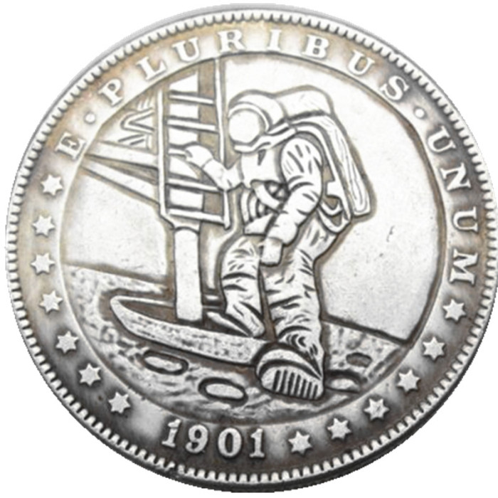 HOBO US Morgan Silver Plated Dollar skull zombie skeleton Copy Coin Type21