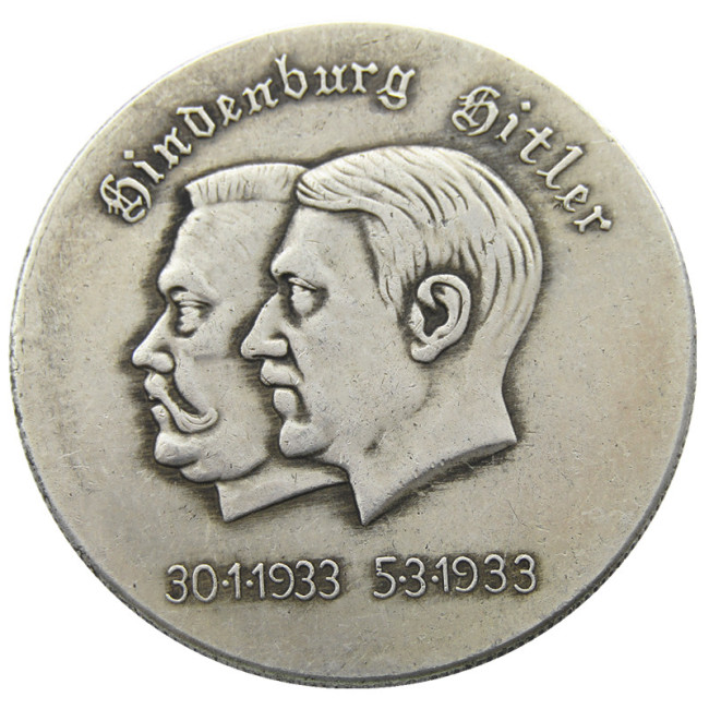 German WW2 5 Mark Commemorative Silver Plated/Gold Plated Coin Copy Type26