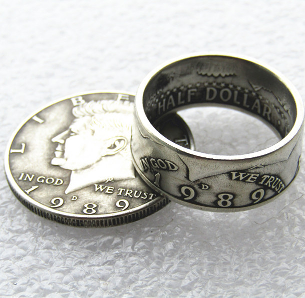 US Kennedy '1989' Half Dollar Coin Ring Handmade In Sizes 6-14