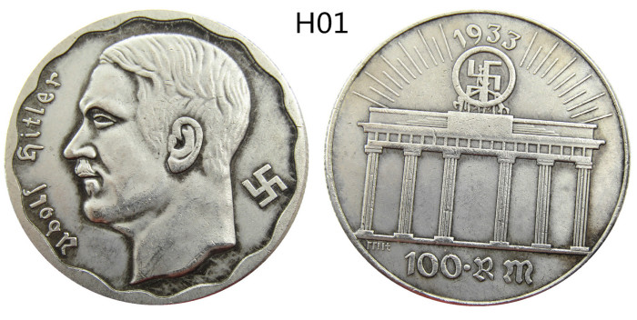 German WW2 5 Mark Mix Different 39pcs Commemorative Silver Plated/Gold Plated Coin Copy