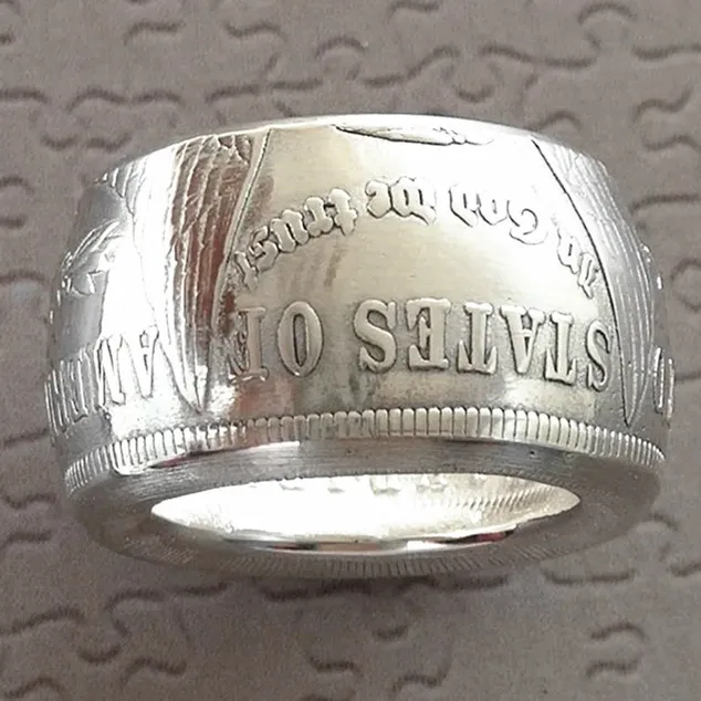 90% Silver Morgan Dollar Coin Ring 'eagle' Handmade In Sizes 6-16