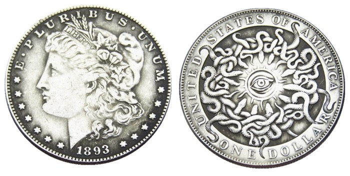 HOBO US Morgan Silver Plated Dollar skull zombie skeleton Copy Coin Type108