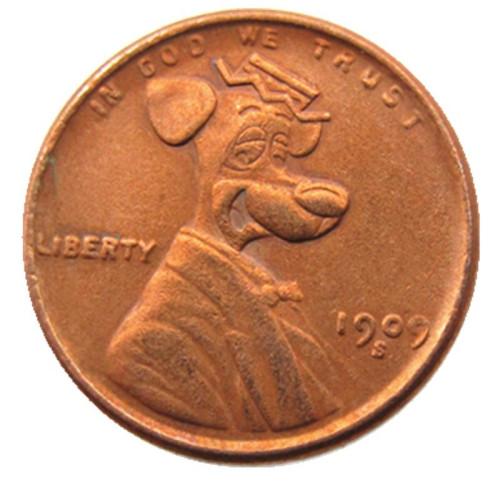 US(09) Hobo Nickel 1909 Lincoln Wheat Penny Pressed Copy Coin