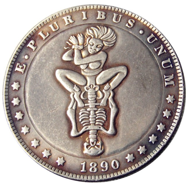 HOBO US Morgan Silver Plated Dollar skull zombie skeleton Copy Coin Type94