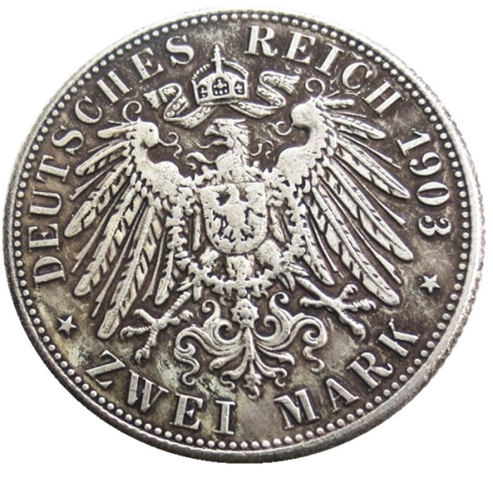 Germany 2 Mark 1903 Silver Plated Copy Coins