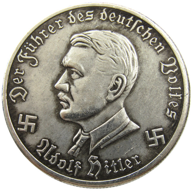 German WW2 5 Mark Commemorative Silver Plated/Gold Plated Coin Copy Type22