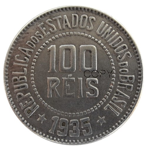 Brazil A set of(1922 1932 1935) 3pcs 100 Reis Nickel Plated Copy Coins