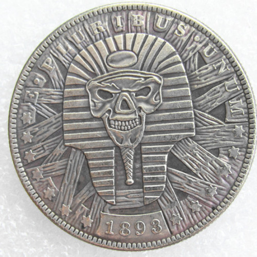 HOBO US Morgan Silver Plated Dollar skull zombie skeleton Copy Coin Type91