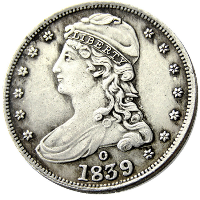 90% Silver US 1839o Capped Bust Half Dollar Copy Coin