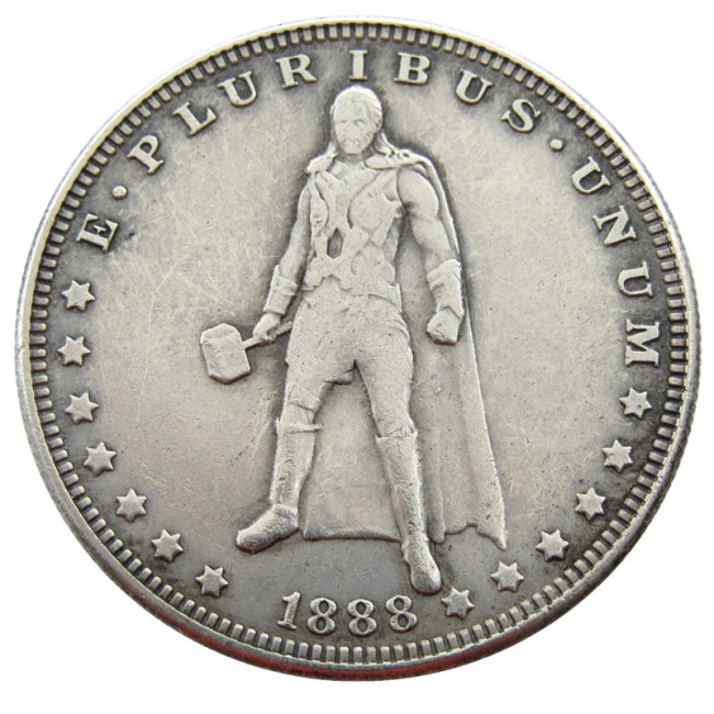 HOBO US 1888 Morgan Silver Plated Dollar skull zombie skeleton Copy Coin Type03