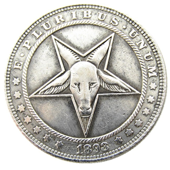 #152 HOBO US Morgan Silver Plated Dollar skull zombie skeleton Copy Coin