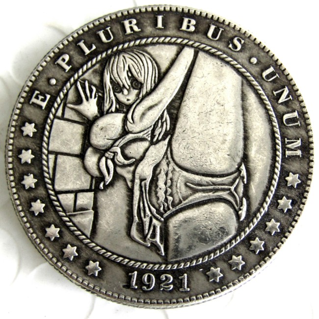 HOBO US Morgan Silver Plated Dollar skull zombie skeleton Copy Coin Type53