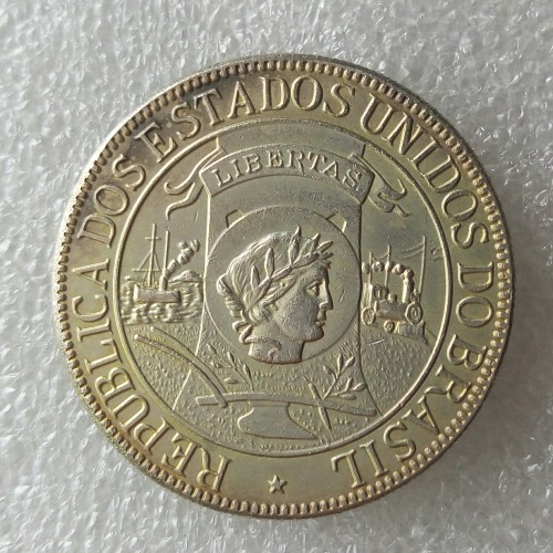 Brazil 1900 1000 Réis Silver Plated Copy Coins