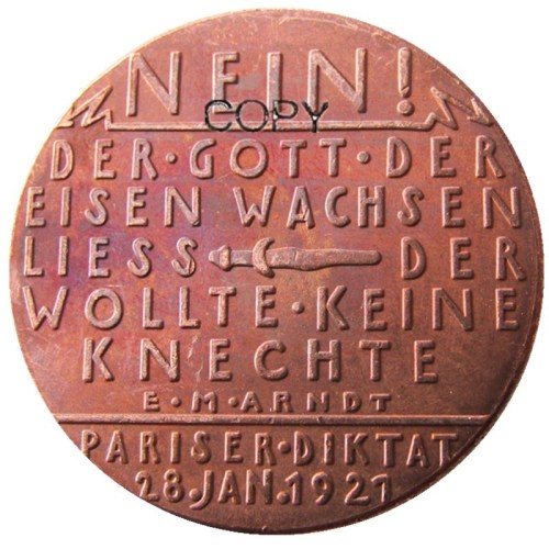 GERMANY 1927 ,The Paris Dictat Silver Plated/100% Copper Copy Coins