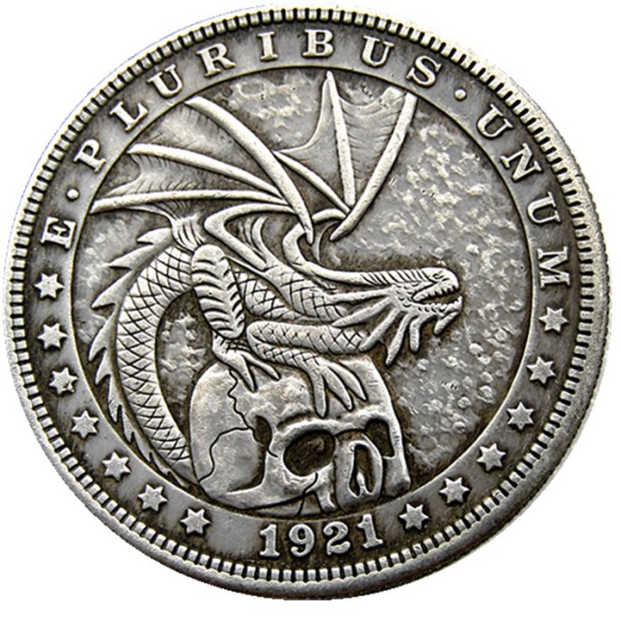 HOBO US Morgan Silver Plated Dollar skull zombie skeleton Copy Coin Type71