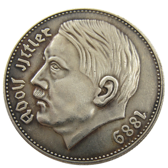German WW2 5 Mark Commemorative Silver Plated/Gold Plated Coin Copy Type14