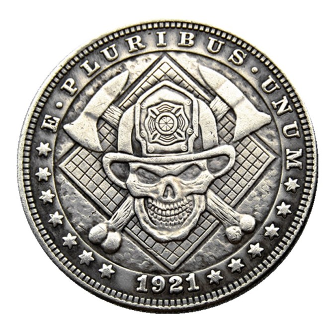 HOBO US Morgan Silver Plated Dollar skull zombie skeleton Copy Coin Type90