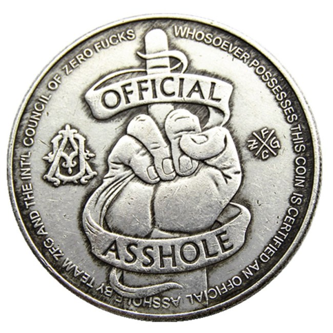HB(187)US Hobo Fuck Asshole Offical One Dollar Silver Plated Copy Coin