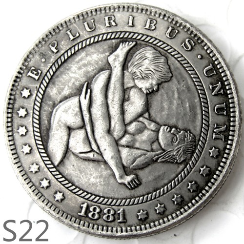 HOBO 1881cc Sex Morgan Silver Plated Dollar Copy Coin TypeS22