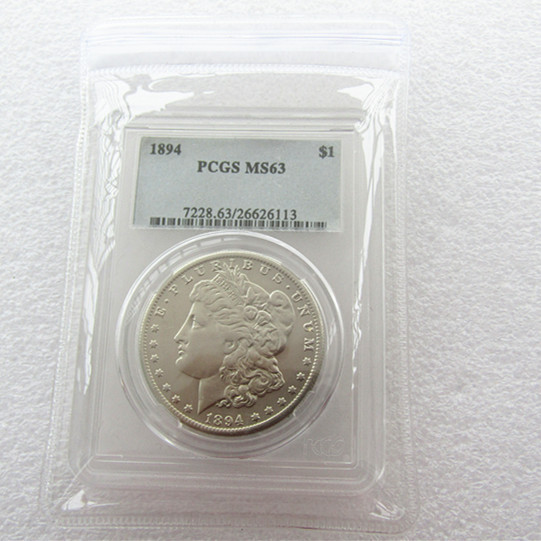 US Coin 1894 MS63 $1 Morgan Dollar Silver Coins Currency Senior Transparent Box