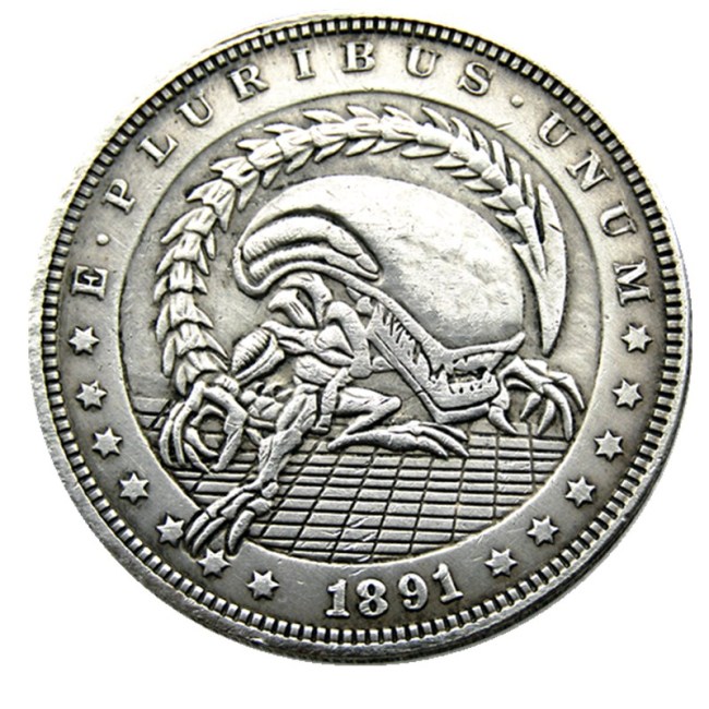 HOBO US Morgan Silver Plated Dollar skull zombie skeleton Copy Coin Type88