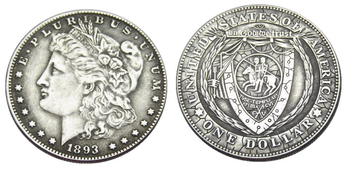 HOBO US Morgan Silver Plated Dollar skull zombie skeleton Copy Coin Type109