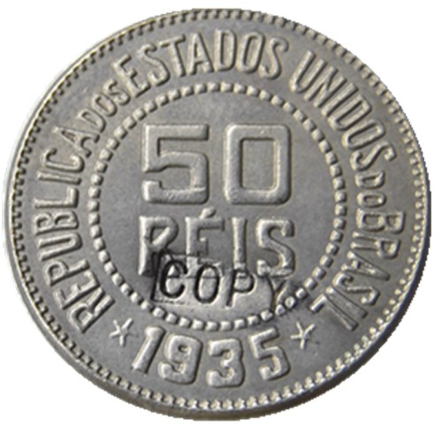 Brazil A set of(1920 1931 1935) 3pcs 50 Reis Nickel Plated Copy Coins