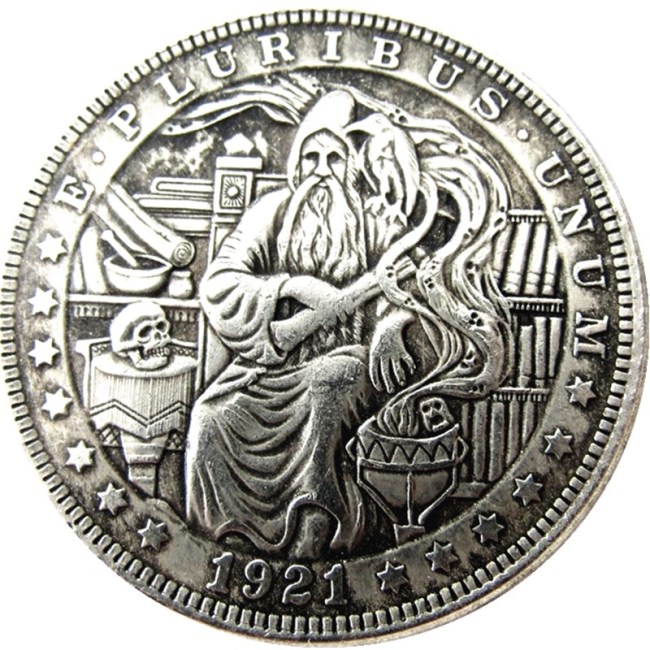 HOBO US Morgan Silver Plated Dollar skull zombie skeleton Copy Coin Type54