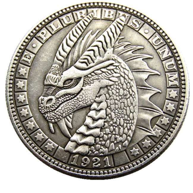 HB(207)HOBO US Morgan Silver Plated Dollar skull zombie skeleton Copy Coin