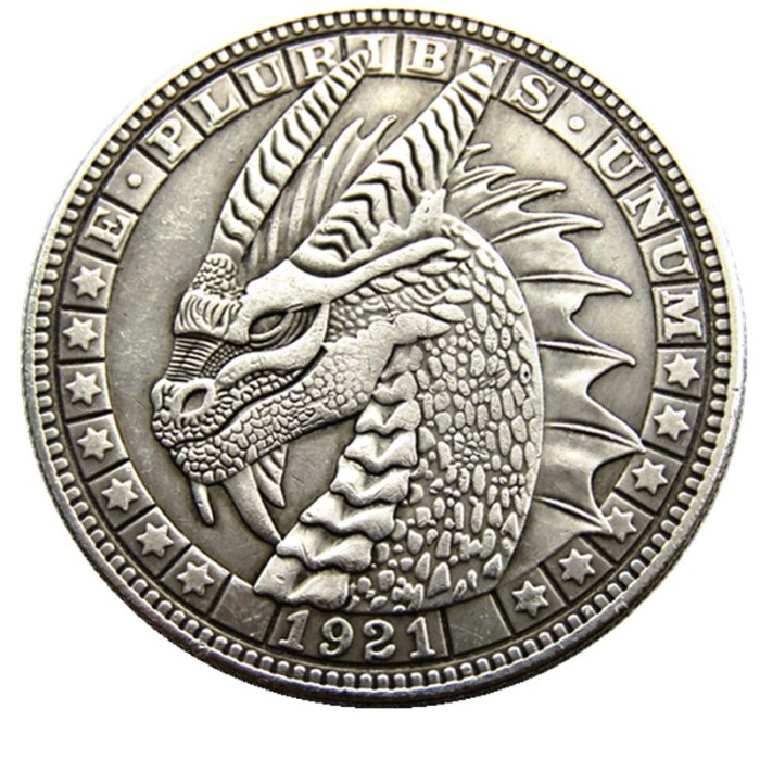 HB(207)HOBO US Morgan Silver Plated Dollar skull zombie skeleton Copy Coin