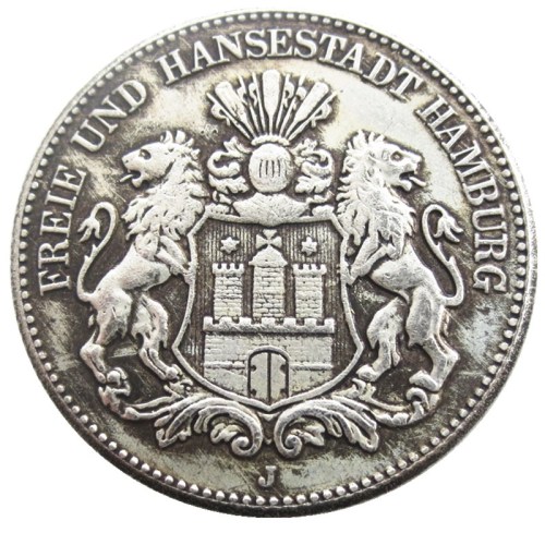 Germany 2 Mark 1893 Silver Plated Copy Coins