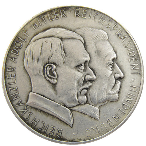 German WW2 5 Mark Commemorative Silver Plated/Gold Plated Coin Copy Type19