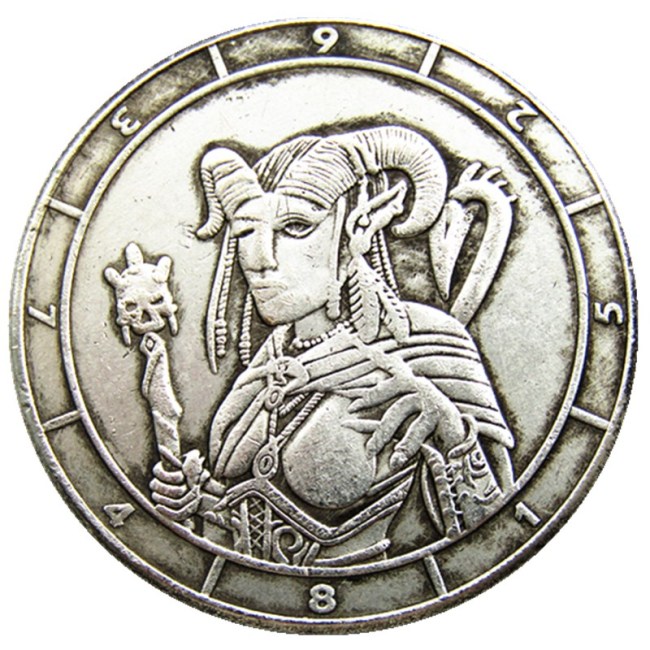 HB(184)HOBO US Morgan Silver Plated Dollar skull zombie skeleton Copy Coin