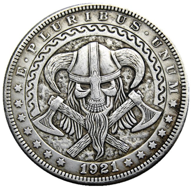 HOBO US Morgan Silver Plated Dollar skull zombie skeleton Copy Coin Type81