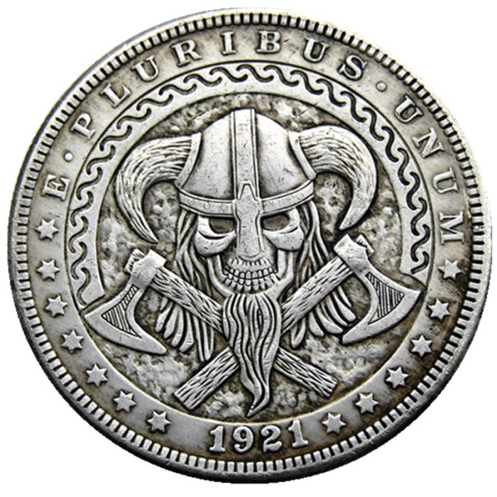 HOBO US Morgan Silver Plated Dollar skull zombie skeleton Copy Coin Type81