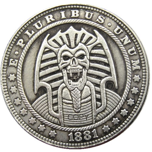 HOBO US Morgan Dollar Silver Plated Dollar skull zombie skeleton Copy Coin Type126