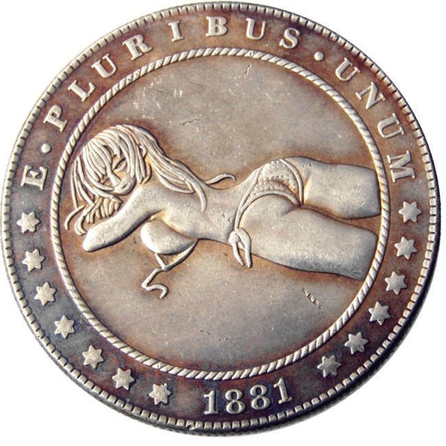 HOBO US Morgan Silver Plated Dollar skull zombie skeleton Copy Coin Type98