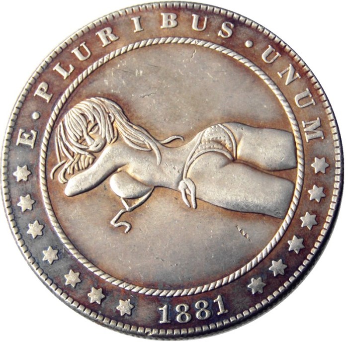HOBO US Morgan Silver Plated Dollar skull zombie skeleton Copy Coin Type98