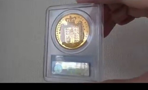 Copy United Kingdom - 1826 PCGS 5 Pounds - George IV Gold-Plated Coins Currency Senior Transparent Box